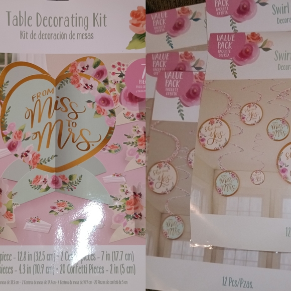 NWT Mint to Be Table Decorating Kit & 5 Packages of Swirl Decorations - Picture 1 of 3